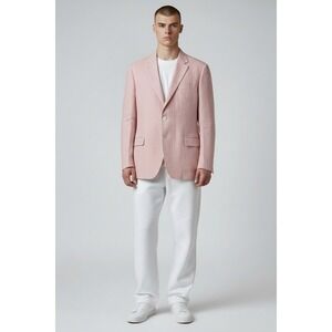 Jos A Bank Blazer Mens 50L Houndstooth Linen Wool Blend 2-Button Single Breast